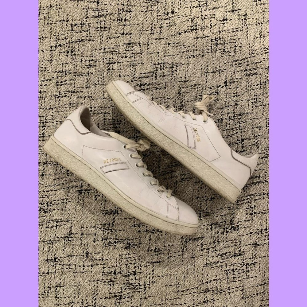 RE/DONE 70s tennis shoes in white, size 40